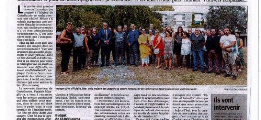 Article Corse Matin : inauguration de la Maison Des Usagers le 19 septembre 2018
