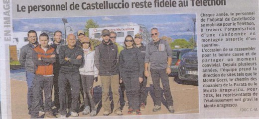 Article Corse-Matin : Le personnel du CH de Castelluccio se mobilise pour le Téléthon
